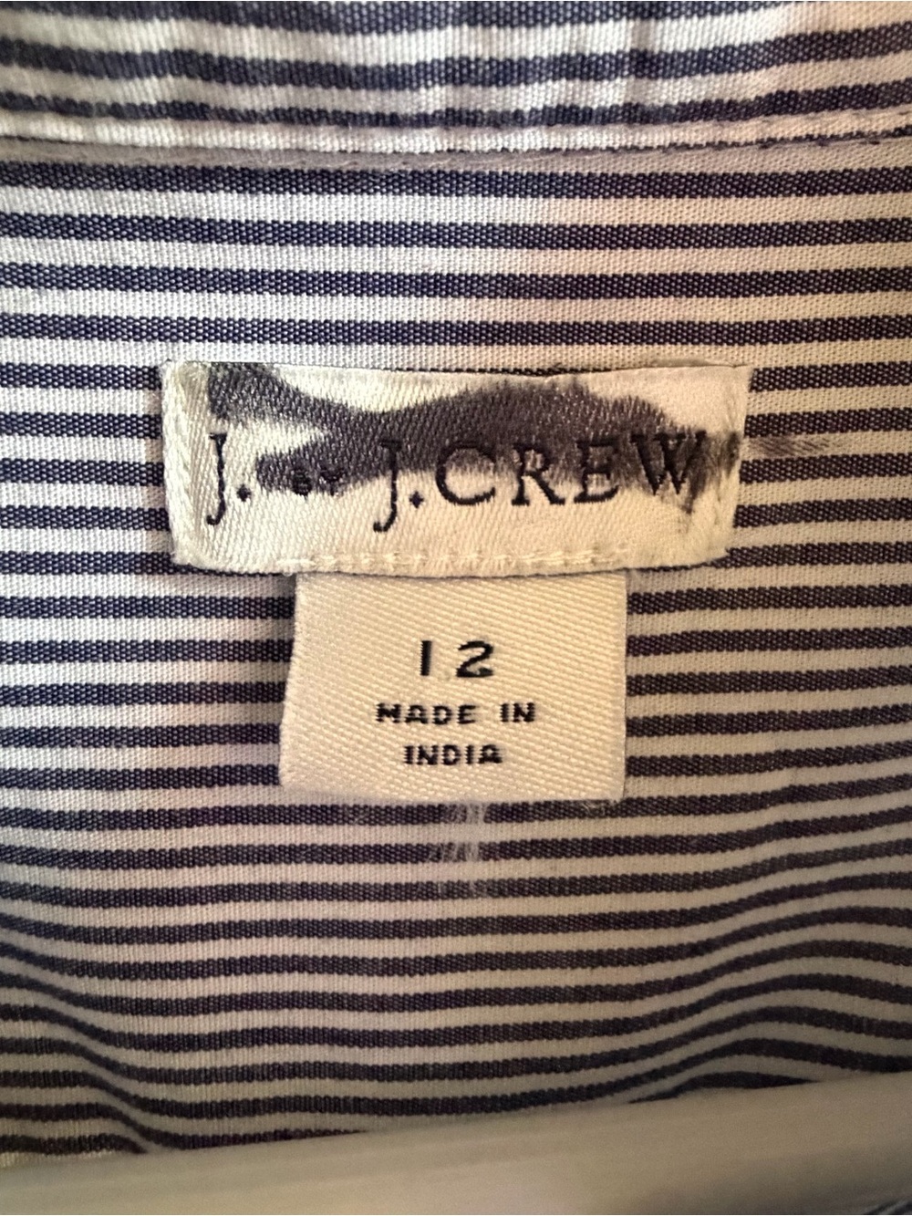 J.Crew Striped Shirt Dress-Women’s 12-Tie Waist-Button Front Long Sleeve Office - Picture 5 of 9